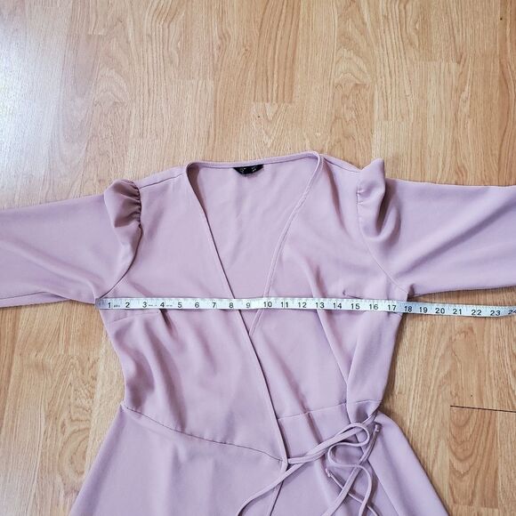 🌹 TOPSHOP 🌹 Long Sleeve Wrap Mini Dress - [size 6, Dusty Rose] - Picture 9 of 12